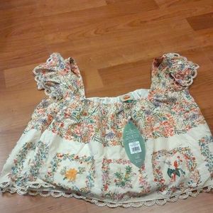 Delicate forest scarves top multi colors size small new